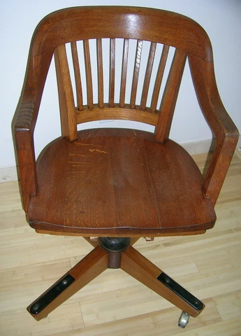 Vintage Oak office chair, I believe dating back to world War II Cover