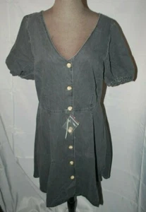 ASOS DESIGN Tall Soft Denim Tea Dress in Washed Black ~ Size Size 10 ~ NWT - Picture 1 of 2