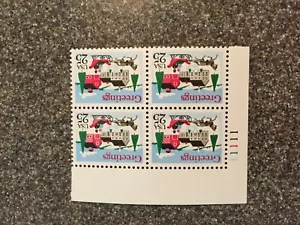 Scott 2400, $.25, Christmas Horse & Sleigh Village, 1988, PB4, PL#1111, MNH - Picture 1 of 1