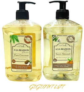 2 X A La Maison Sweet Almond & Pure Coconut Hand & Body Soap with Olive & Argan - Picture 1 of 1