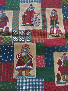 3/4 yd pRiMiTiVe Santa Claus Cheater Patchwork KESSLERS Concord Quilting Fabric - Picture 1 of 3