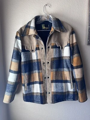 Vintage Silton California Wool Sherpa Lined Plaid Jacket Men’s Size 42 - Image 1 of 4
