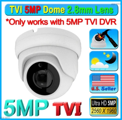 LEXA CCTV 5MP TVI Chipset HD 2.8mm CCTV Wide Angle Weatherproof Outdoor Camera Dome
