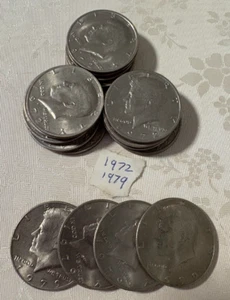 LOTE DE (19) MEDIOS DÓLARES KENNEDY DE PLATA 1972 Y 1979 MÁS 1976 GRATIS - Imagen 1 de 2