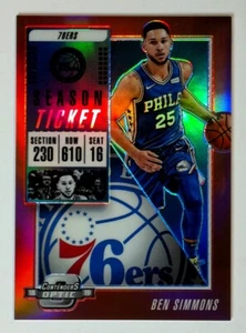 Boleto de temporada 2018-19 Panini Contenders Optic rojo paralelo SP #69 Ben Simmons - Imagen 1 de 3