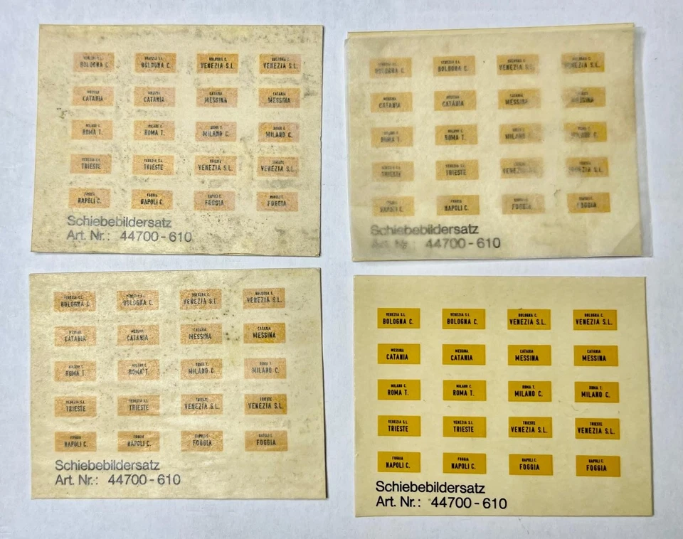 n°80 DECALS tabelle di percorrenza destinazioni ITALIANE scala H0 - Photo 1/1