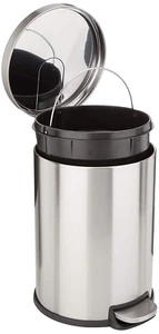 round Cylindrical Home Office Trash Can with Soft-Close Foot Pedal, 20 L /5.3 Ga - Picture 1 of 12