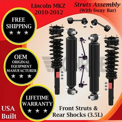 Amortiguadores delanteros y traseros Monroe OEM con barra estabilizadora para Lincoln MKZ 2010-2012 Foto 1 de 4