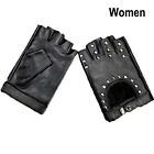 Motorcycle Accessories Rivet Ride Leather Mittens Gloves Punk Glove Fingerless