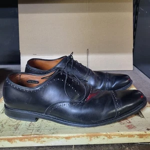 Sz 13 B Allen Edmonds Mens Blk Leather Dress Shoes Derby Cap Toe Laceup "HALE" - Picture 1 of 22