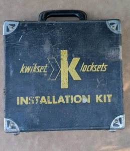 KWIKSET Locksets Installation Kit Hole Boring Jig in Storage Box Vintage - Picture 1 of 14