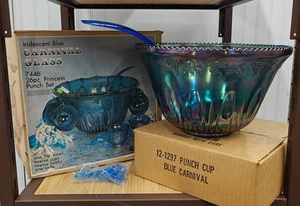 Indiana irisierend blau Karneval Glas Prinzessin Bowle Schüssel Set *NEU* mit Box 7446 - Bild 1 von 12