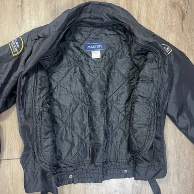 Jaqueta Allied Barton Security Services preta masculina uniforme pequeno casaco de inverno - Imagem 1 de 4