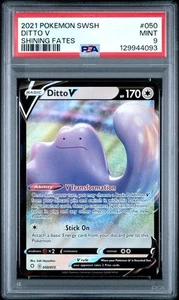 PSA 9 2021 POKEMON SWORD & SHIELD SHINING FATES 050 DITTO V - Picture 1 of 2
