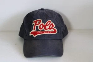 VTG Polo Ralph Lauren Hat Adult Black Red Football Cotton Baseball Hat Cap Med - Picture 1 of 9