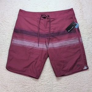 TravisMathew Unlined Men’s Size 32 Board Shorts Burgundy Confetti Swimwear NWT - Picture 1 of 10