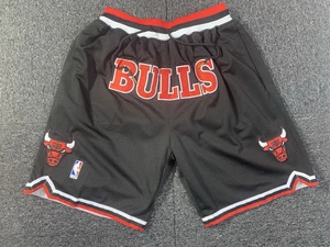 Chicago Bulls  Basketball Shorts 1997-98 JUST DON 2XL Made in USA Black Red NBA - Picture 1 of 12