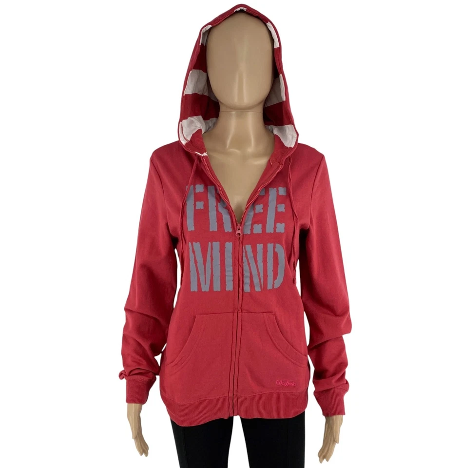 Suéter con Capucha Cremallera Completa de Algodón Rojo Búfalo Talla EU 34 UK 8 US 4 Foto 1 de 4