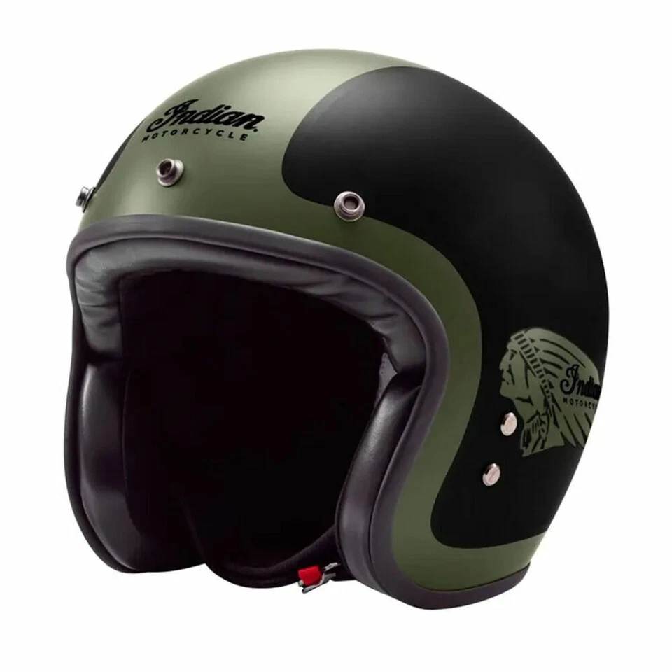Casco Indian Polaris Cara Abierta Mate Negro/Verde 2XL 63-64cm 286280812 Foto 1 de 4