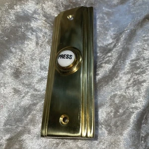 Art Deco style Brass Electric Door Bell Push Pottery Button New Old Stock - Picture 1 of 4