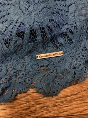 NEW Abercrombie & Fitch Blue Lace Part Elastic Waist Pull-On Skirt - RRP £58 - S - Image 1 of 4