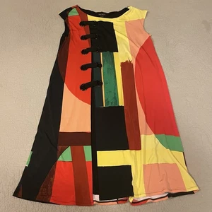 Eva Varro Women's Dress Stretch Abstract Colorblock Print Sleeveless Size Large - Picture 1 of 6
