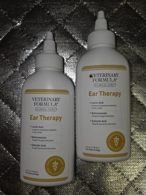 Fórmula veterinaria cuidado clínico terapia del oído, 4 oz limpiador de oídos gato perro lote de 2 Foto 1 de 2