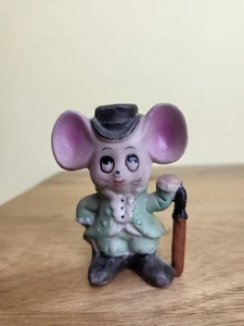 De Colección Ratón Macho Victoriano Kitsch Antropomórfico Pintado a Mano - Imagen 1 de 8