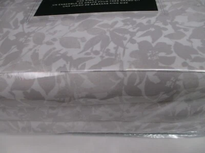 Nuevo Juego de Sábanas Ralph Lauren Algodón 4 Piezas Blanco Topo Floral - King Foto 1 de 4