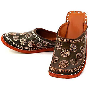 Women's Rajasthani Leather Slipper Indian Traditional sandal shoes US Size 5-10