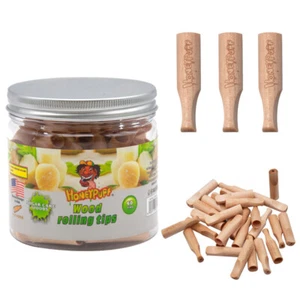 HONEYPUFF 60 X 40MM Wooden Mouthtip Wood Filter Rolling Papers Tips Sugar Flavor - Picture 1 of 10