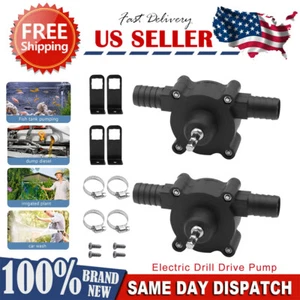 2 Set Electric Hand Drill Drive Self Priming Water Pump Oil Fluid Transfer Pumps - Picture 1 of 17