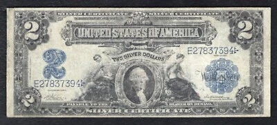 FR. Billete certificado plata 252 1899 $2 DOS DÓLARES “MINI OJO DE BUEY” MUY FINO Foto 1 de 2