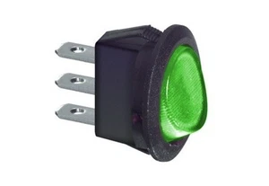 Wippschalter 250V 6,5A unipolar rund grün hell Durchmesser 23 - Bild 1 von 1