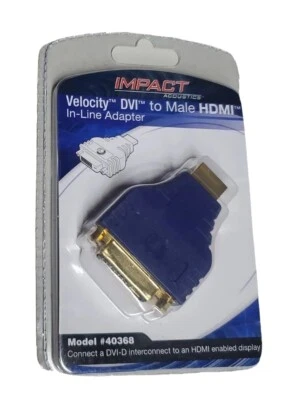 IMPACT Velocity HDMI to Male DVI In-Line Adapter 40368 - Image 1 of 3