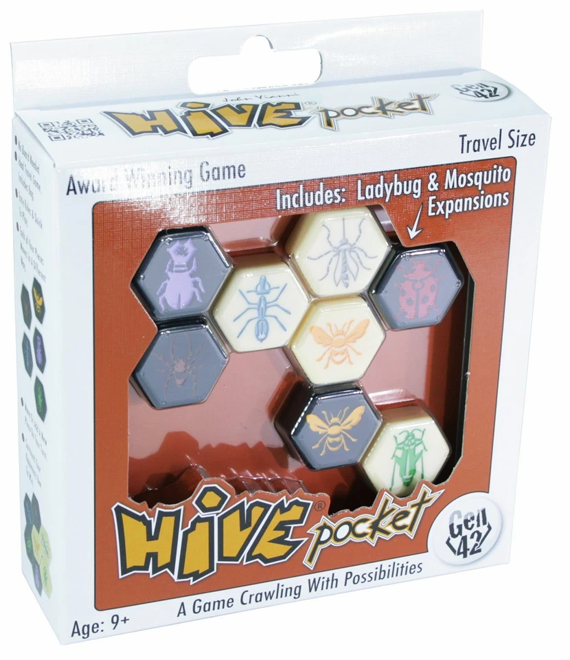 Hive Pocket Tile Board Game Travel Size w/ Ladybug & Mosquito Gen 42 TCI013 - Image 1 of 2