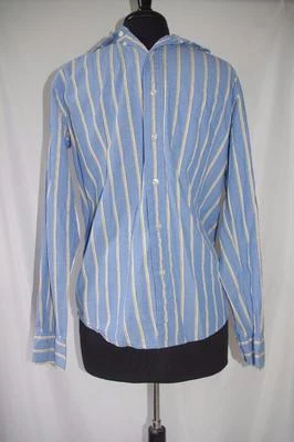 Mens American Eagle Shirt XS Button Down Blue Yellow Striped with Chest Pocket - Image 1 of 4