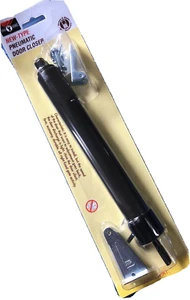 PNEUMATIC SCREEN DOOR CLOSER Black Colour Easy Fit Adjustable Hold Open #5603 - Picture 1 of 2