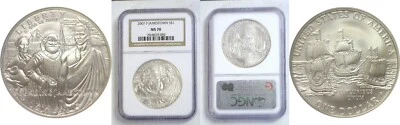 2007 P $1 Jamestown Silver Commemorative Dollar NGC MS 70 - Image 1 of 3