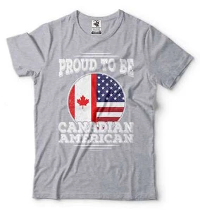 Mens Proud To Be American Canadian Shirt America Canada Shirt Canadian Shirt - Picture 1 of 8