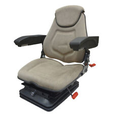 Faa1220 Tractor Seat Assembly Air Ride Head Rest Armrests Lumbar Brown Fabric