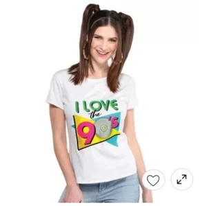 PartyCity I Love The 90s Old School Womens White S/M Shirt NEW FREE SHIPPING - Picture 1 of 3