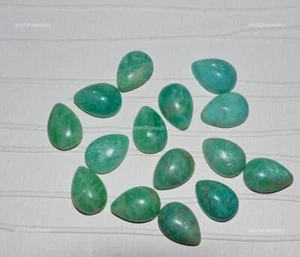 Natural Amazonite Loose Gemstone Pear Handcrafted Cabochon 6X9MM - Picture 1 of 8