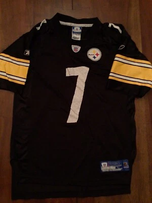 Camiseta deportiva REEBOK Pittsburgh Steelers Ben Roethlisberger #7 para niños grande negra Foto 1 de 4