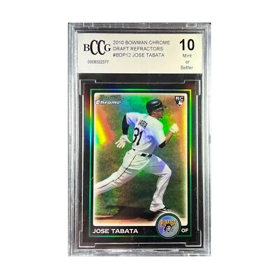 Jose Tabata 2010 Bowman Chrome Draft Refractor #BDP12 RC Rookie BCCG 10 Pirates - Image 1 of 3