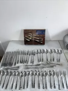 National Silver Co Laureen Rose Besteck Set Edelstahl Service für 8 Neu!! - Bild 1 von 11