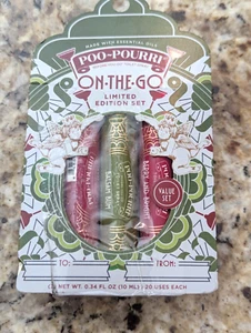 Poo-Pourri On-the-Go Holiday 3 pack Gift Set Toilet Spray limited edition - Picture 1 of 7