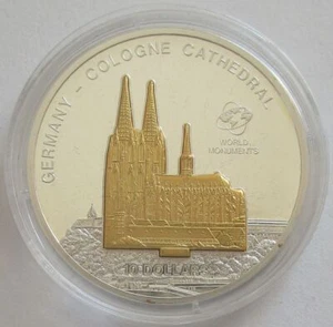 Islas Cook 10 dólares 2008 World Monuments Colonia Catedral 1 oz plata - Imagen 1 de 2