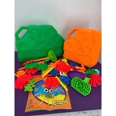 Kid k’nex 2 Incomplete Sets One Instruction Booklet Two Cases Random Pieces - Image 1 of 4