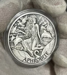 2022 Tuvalu Gods Of Olympus Aphrodite 1 oz Silver Coin Antiqued - Picture 1 of 4